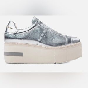 Manuel Barceló Metallic Silver Platform Sneakers EU 37 US 6.5 Designer Spain